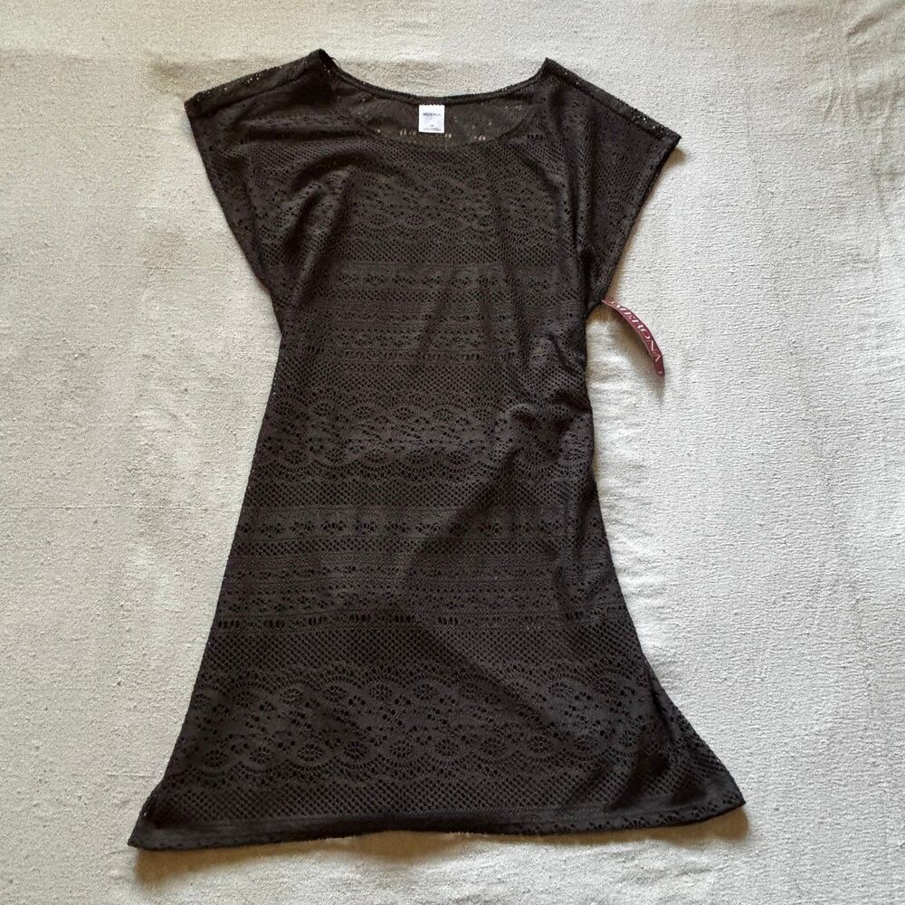 NWT Merona Grey Crochet Lace Swim Cover-Up Size L